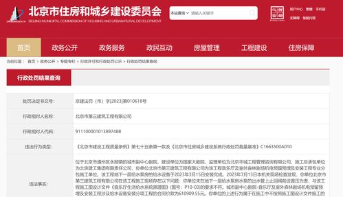 北京市第三建筑工程有限公司不按施工图设计文件施工被处罚